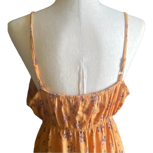 BLUSH-ORANGE FLORAL MIDI DRESS-SIZE XL - Picture 7 of 9